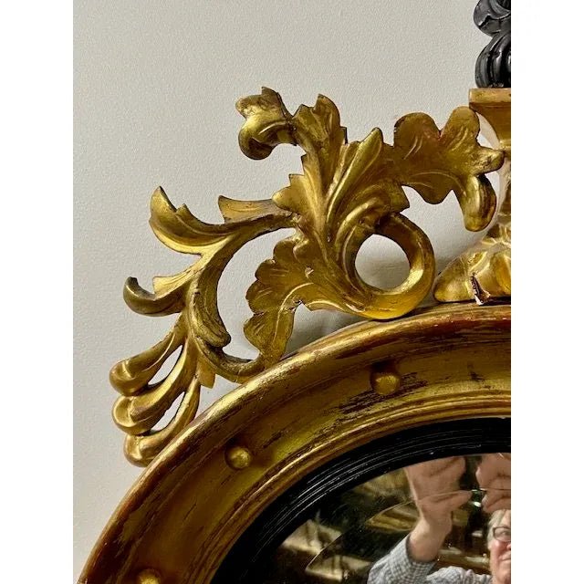 Antique English georgian regency period gilt Convex Mirror. | Bazaa | Designer, Vintage and Antique Furniture