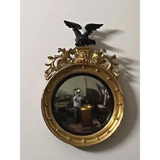 Antique English georgian regency period gilt Convex Mirror. | Bazaa | Designer, Vintage and Antique Furniture