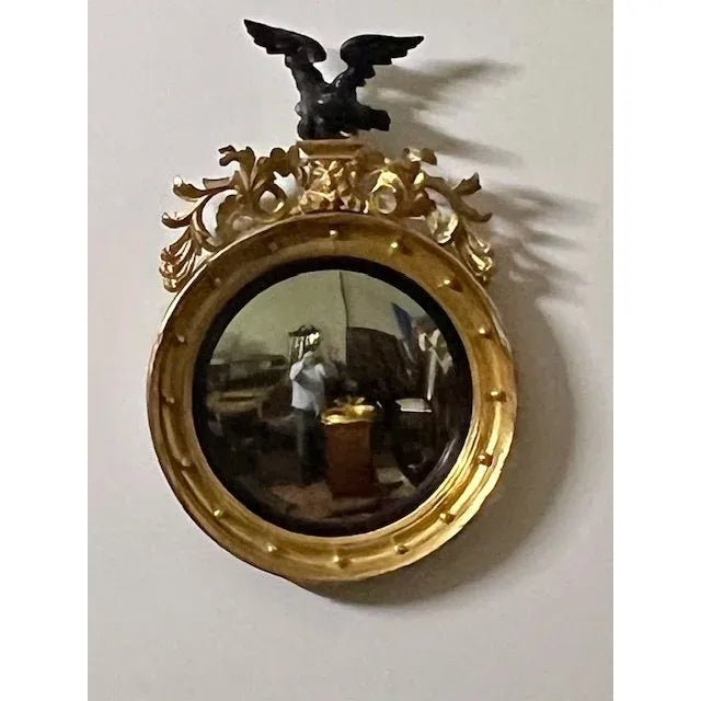 Antique English georgian regency period gilt Convex Mirror. | Bazaa | Designer, Vintage and Antique Furniture