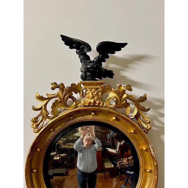 Antique English georgian regency period gilt Convex Mirror. | Bazaa | Designer, Vintage and Antique Furniture