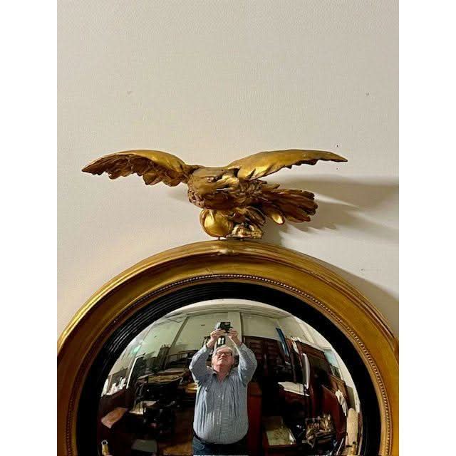 Antique English Georgian Regency period gilt convex Wall Mirror. | Bazaa | Designer, Vintage and Antique Furniture