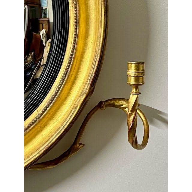 Antique English Georgian Regency period gilt convex Wall Mirror. | Bazaa | Designer, Vintage and Antique Furniture