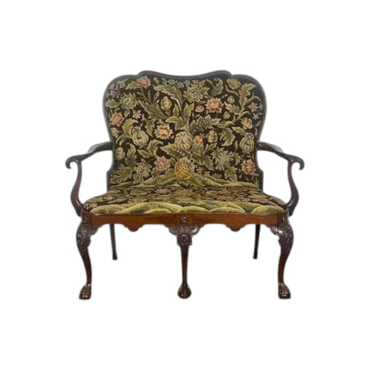 Antique English Georgian revival Mahogany Settee.