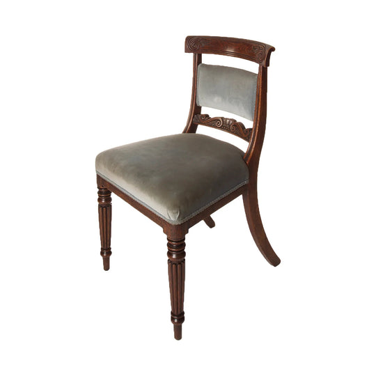 Antique English Georgian Set of 6 simulated Rosewood Dining Chairs