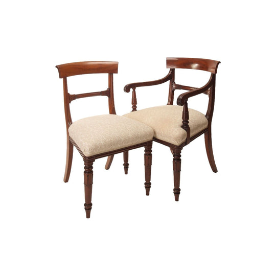 Antique English Later Georgian / William IV  Set of 10 Mahogany Dining Chairs