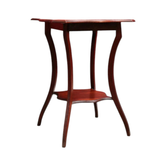 Antique English Mahogany Side Table or Lamp Table Shield Top Tier Base. 12985