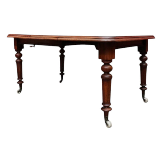Antique English Mahogany Single Leaf Extension Dining Table C1880