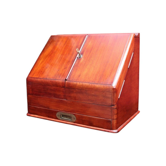 Antique English Mahogany Stationery Cabinet with Compendium Interior. B12879