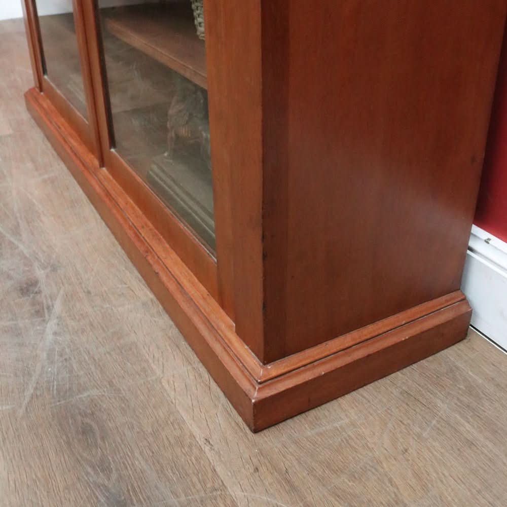 Antique English Marble - Top Bookcase or China Cabinet – Glass Doors, Keys, Shelves. B12532 | Bazaa | Designer, Vintage and Antique Furniture