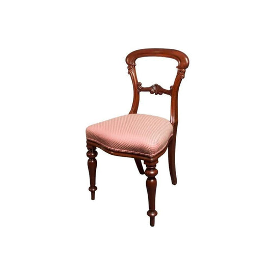 Antique English mid Victorian Set of 6 Mahogany Dining Chairs