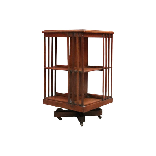 Antique English Oak Revolving Solicitors Bookcase – Eight Section with Castors. B12617