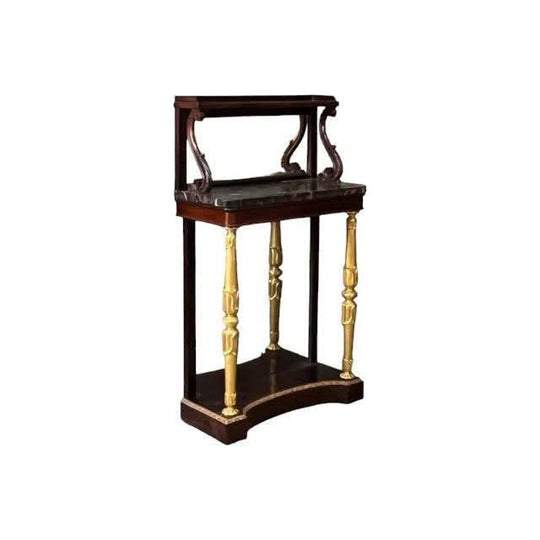 Antique English Regency 1811 - 1820 Rosewood Marble and Gilt Console Table.