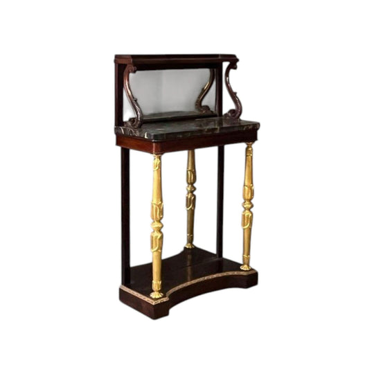 Antique English Regency 1811 - 1820 Rosewood Marble and Gilt Console Table.