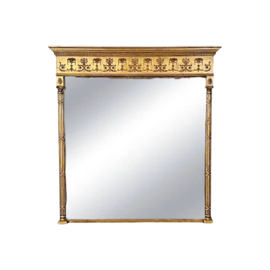 Antique English Regency style overmantle Mirror.