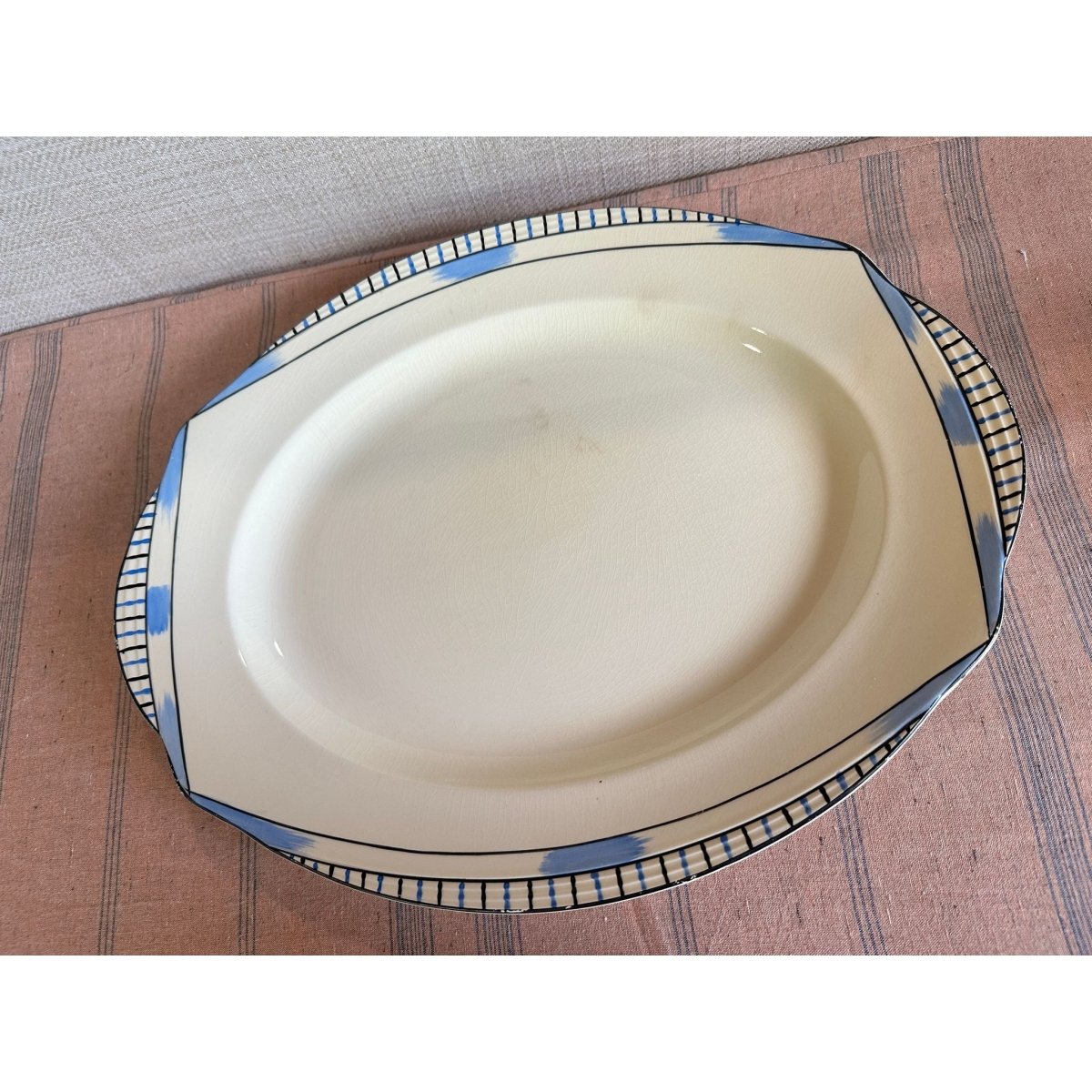 Antique English Serving Platter, Circa 1930s - Registered Form in Cornflower Blue | Bazaa | Designer, Vintage and Antique Furniture