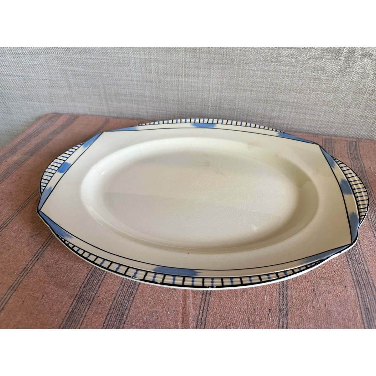Antique English Serving Platter, Circa 1930s - Registered Form in Cornflower Blue | Bazaa | Designer, Vintage and Antique Furniture