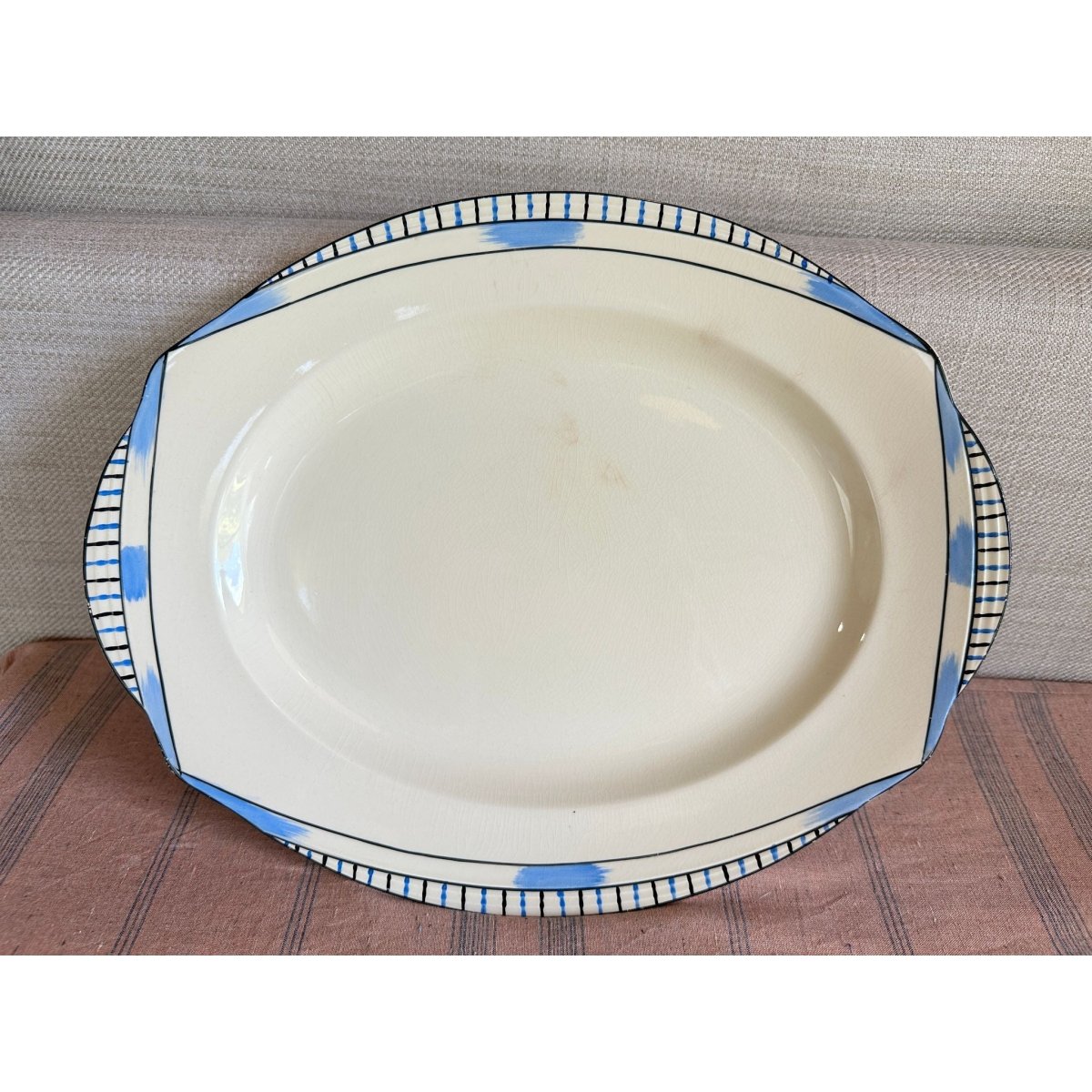 Antique English Serving Platter, Circa 1930s - Registered Form in Cornflower Blue | Bazaa | Designer, Vintage and Antique Furniture