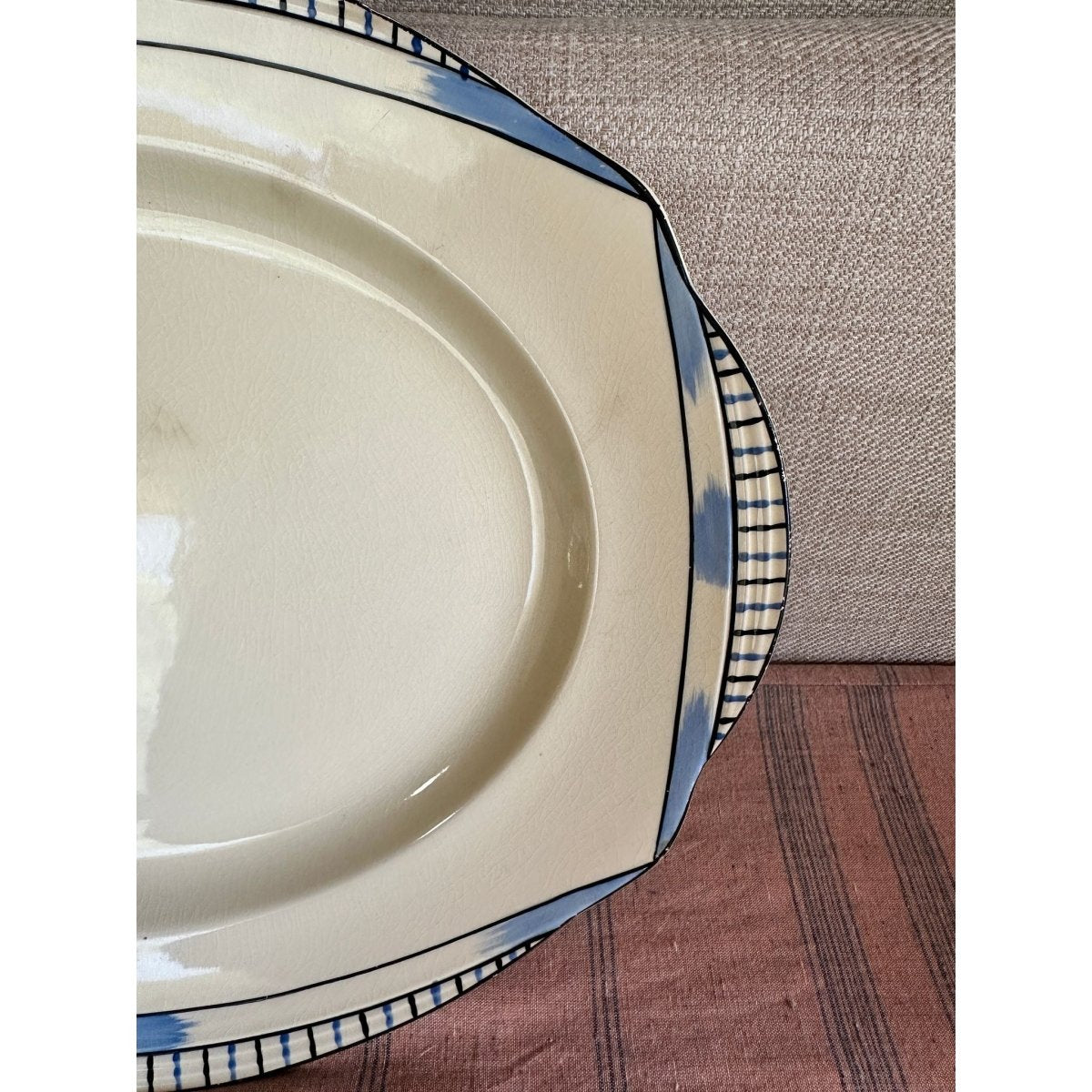 Antique English Serving Platter, Circa 1930s - Registered Form in Cornflower Blue | Bazaa | Designer, Vintage and Antique Furniture