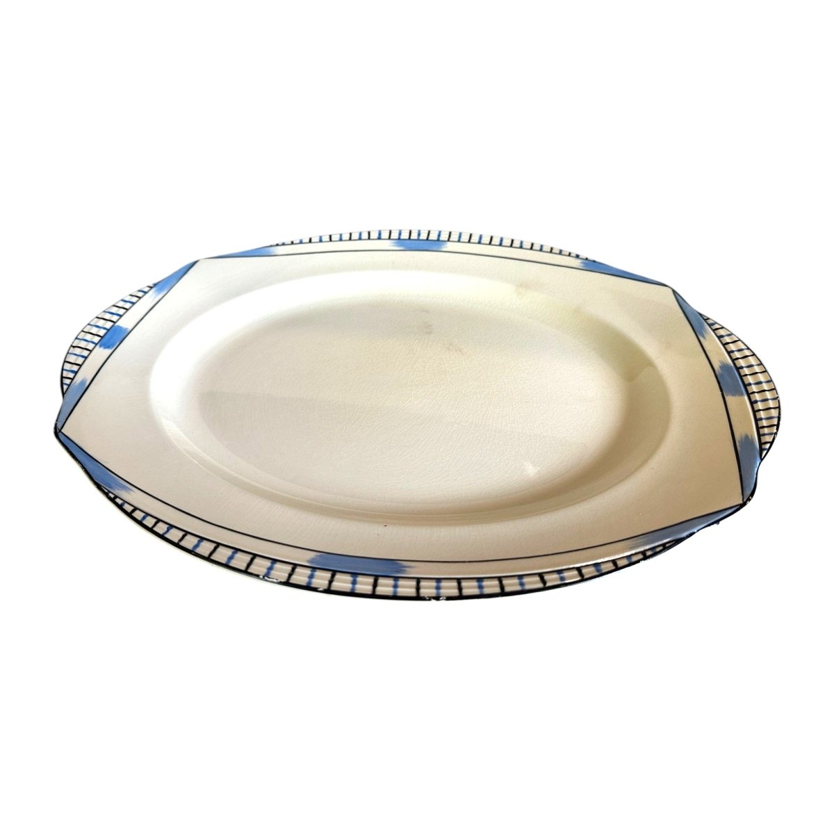 Antique English Serving Platter, Circa 1930s - Registered Form in Cornflower Blue | Bazaa | Designer, Vintage and Antique Furniture