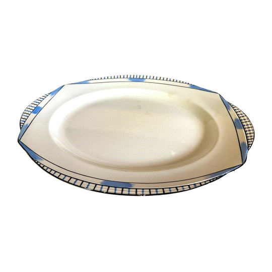 Antique English Serving Platter, Circa 1930s - Registered Form in Cornflower Blue