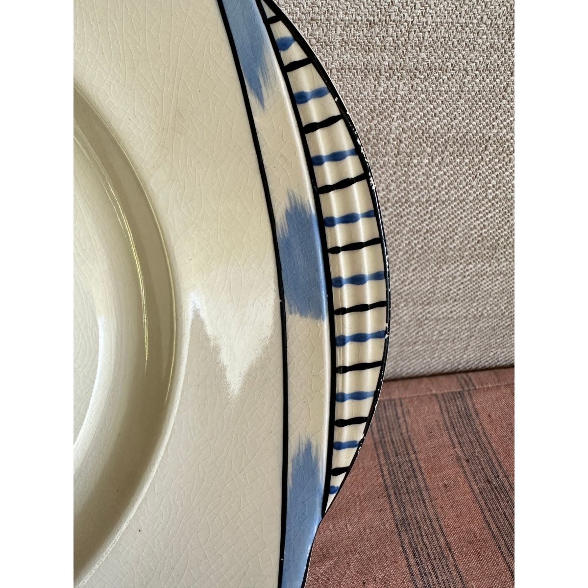 Antique English Serving Platter, Circa 1930s - Registered Form in Cornflower Blue | Bazaa | Designer, Vintage and Antique Furniture