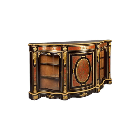 Antique English Victorian Boulle Marquetry Credenza,  last quarter of the 19th Century