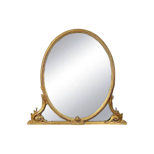 Antique English Victorian gilt Overmantle Mirror.