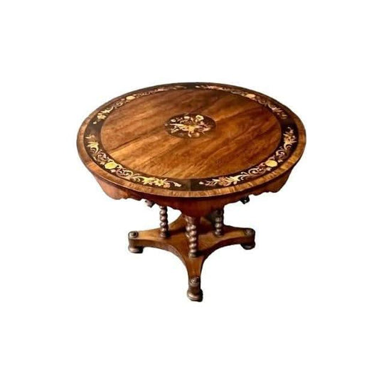 Antique English Victorian inlaid Rosewood Centre / Occasional Table.