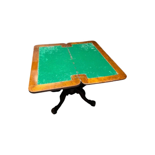 Antique English Victorian inlaid Walnut Card Table.