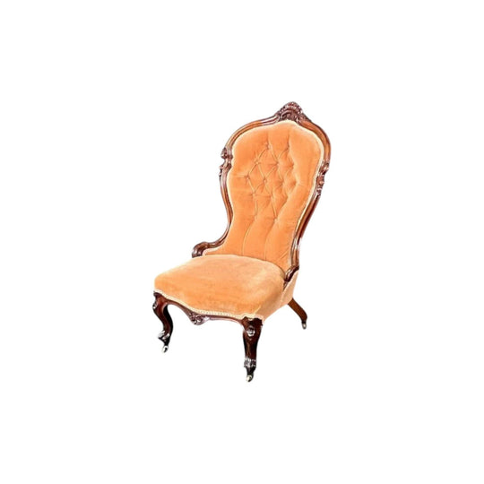 Antique English Victorian Ladies Chair / Slipper Chair.