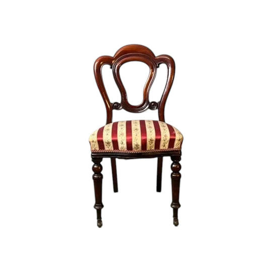 Antique English Victorian Mahogany set of six Dining chairs.
