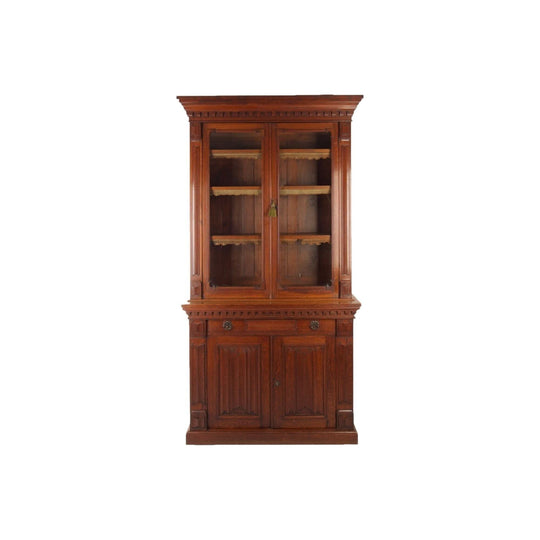 Antique English Victorian Oak Bookcase, last quarter of the 19th Century