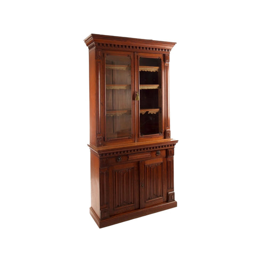 Antique English Victorian Oak Bookcase,  last quarter of the 19th Century