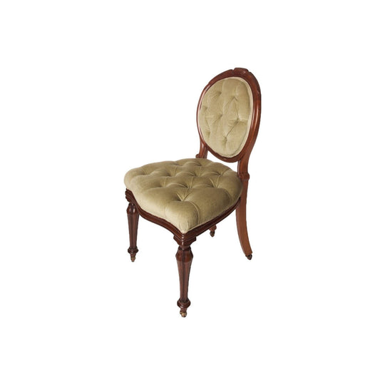 Antique English Victorian Set of 6 Mahogany Balloon Back Dining Chairs