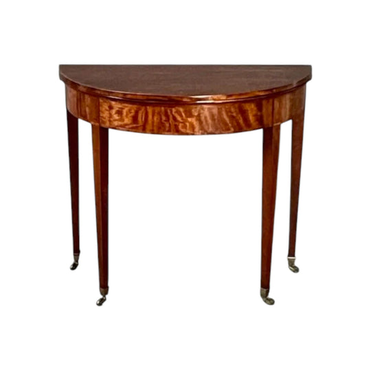 Antique English Victorian Walnut Card Table.