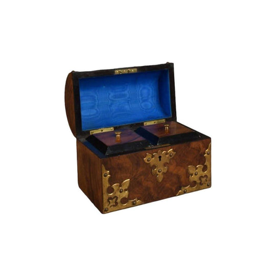 Antique English Victorian Walnut Tea Caddy