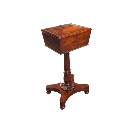 Antique English William IV Mahogany Tea Poy