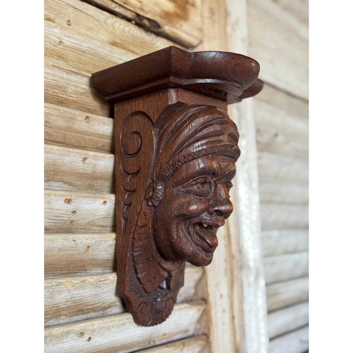 Antique Flemish Grotesque Carved Timber Corbel - 19th Century | Bazaa | Designer, Vintage and Antique Furniture