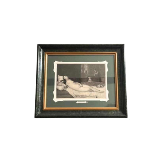 Antique framed print Venus Couchee c.1875