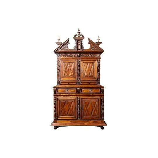 Antique French 19th century carved walnut cabinet
