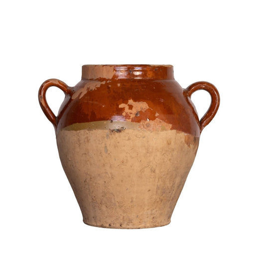 Antique French 19th Century Hand-thrown Terracotta Pot