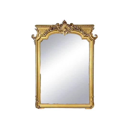 Antique French 19th century Napoleon III gilt Mantle Mirror.