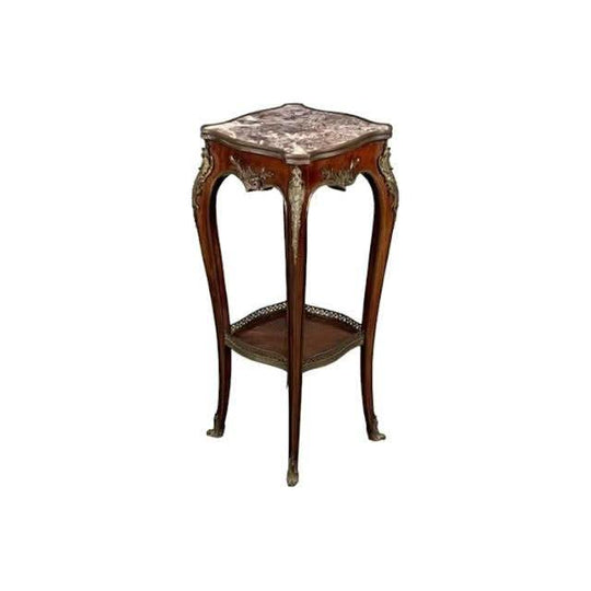 Antique French 2nd half 19th century marble top and with gilt embellished mounts Tabourette in the Louis XV style.