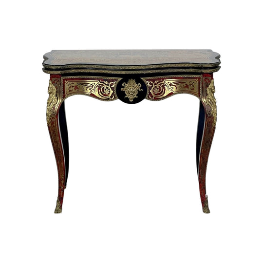 Antique French Boulle Inlaid Card Table.
