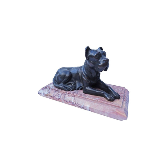 Antique French bronze statue of a dog