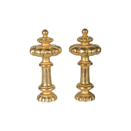 Antique French carved gilt wood finials
