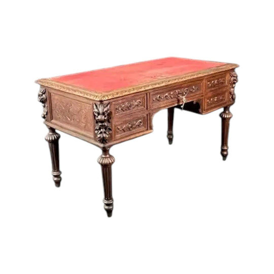Antique French carved oak Writing Desk.