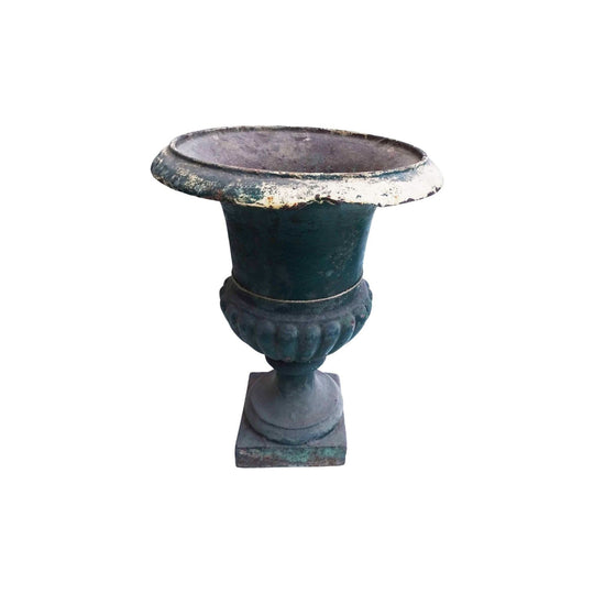 Antique French cast iron garden urn planter