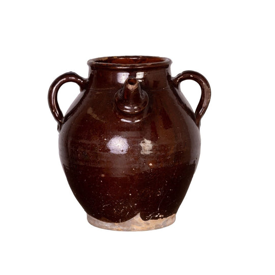 Antique French earthenware vessel from a collection sourced in L’Isle-sur-la-Sorgue, Provence