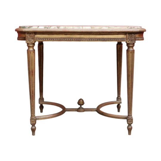 Antique French Giltwood D End Console Table with Marble Top Circa 1880. B13062